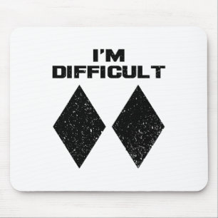 Mousepad Sou Difícil Diamantes Negros Duplos Engraçados Nev