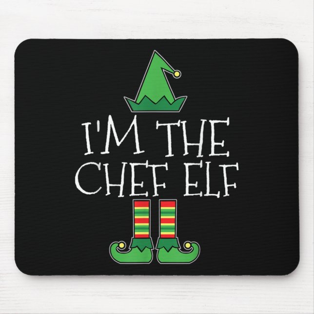 Mousepad Sou o Chef Elf Matching Family Group Natal T (Frente)