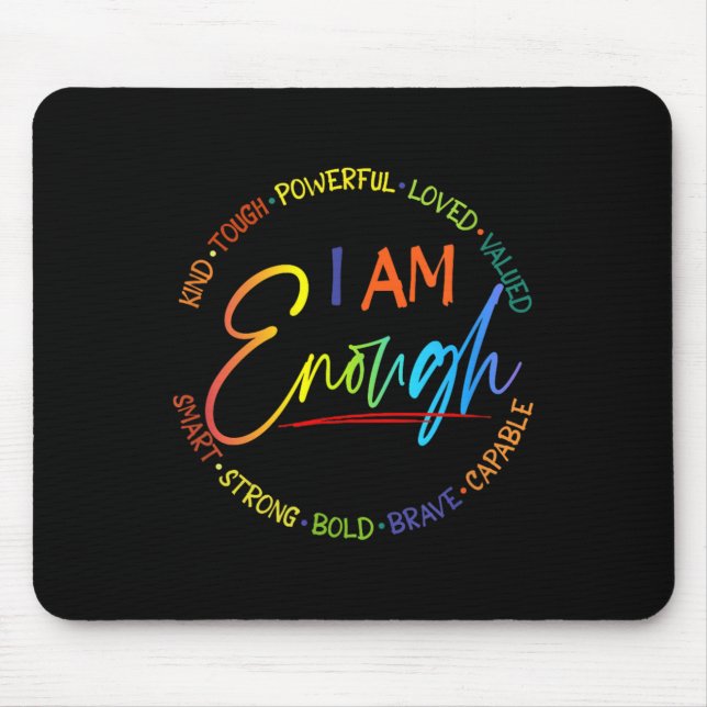Mousepad Sou Suficiente, Gentil, Poderoso, Amado, Valorizad (Frente)