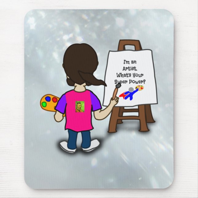 Mousepad Sou um artista, design colorido, (Frente)