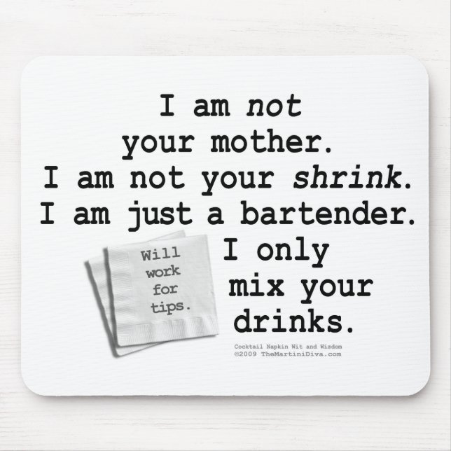 Mousepad - Sou Um BARTENDER (Frente)