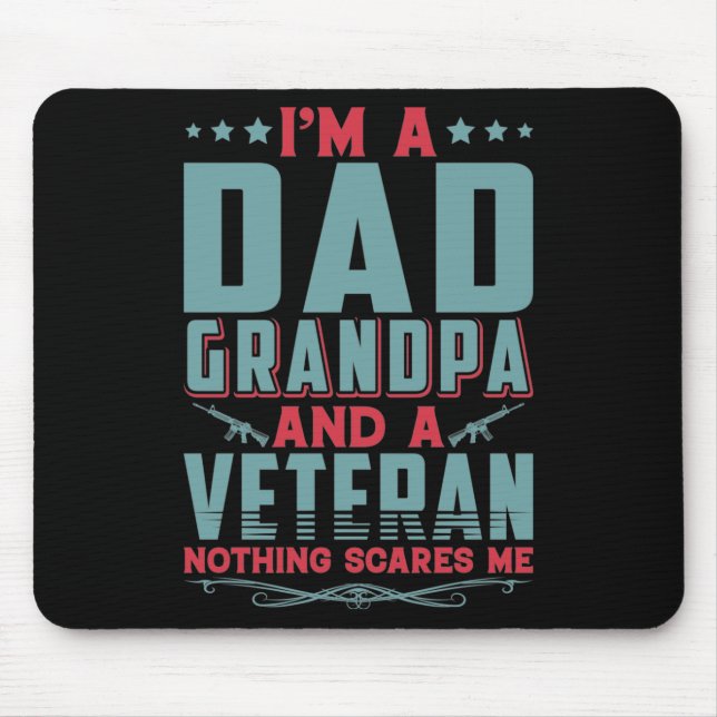 Mousepad Sou um vovô pai e um veterano nada me assusta (Frente)