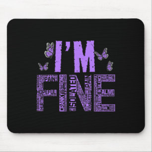 Mousepad Sou uma fina Fibromialgia Guerreira Fibro-Consciên