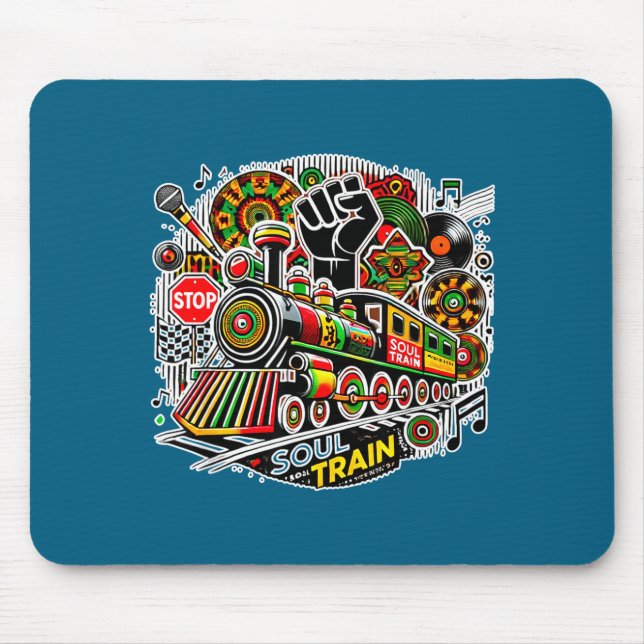 Mousepad Soul Train African American Melanin Africa Black H (Frente)