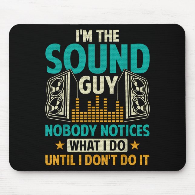Mousepad Sound Engineer Tech Husband Dad Funny Dj Disc Jock (Frente)