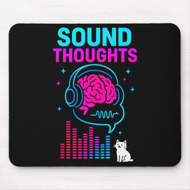 Mousepad Sound Thoughts Stoic Philosophy Minimalist Slogan  (Frente)