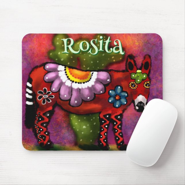 Mousepad Southwest Talavera-Style Donkey Personalized (Com mouse)