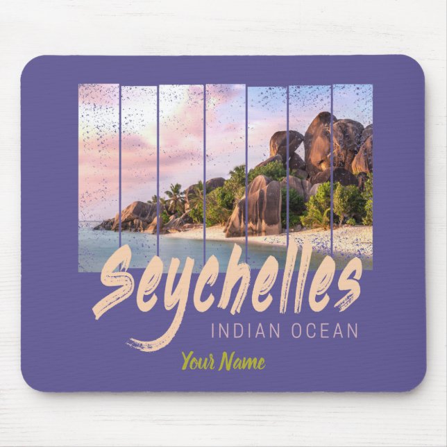 Mousepad Souvenir do pôr do sol do Oceano Índico Seicheles (Frente)