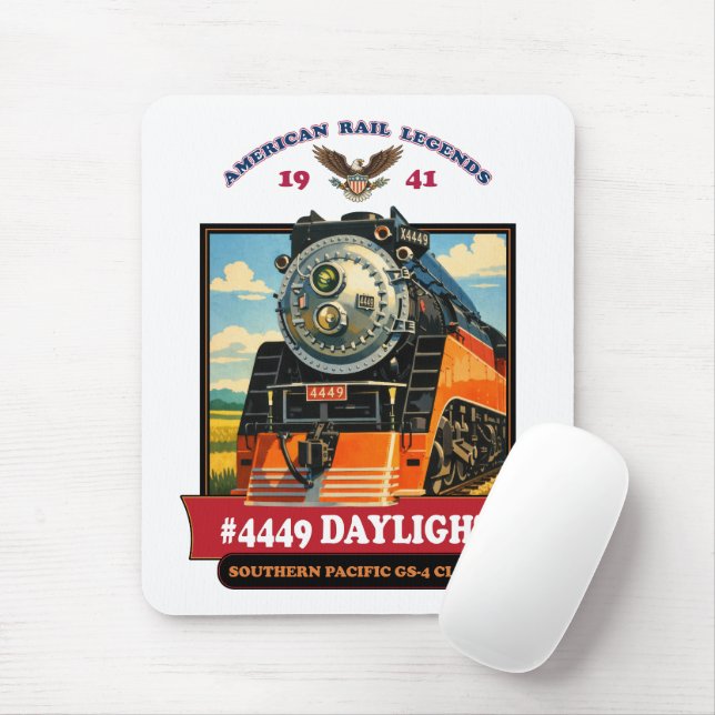 Mousepad SP GS-4 Daylight 4449 Steam Locomotive Retro Print (Com mouse)