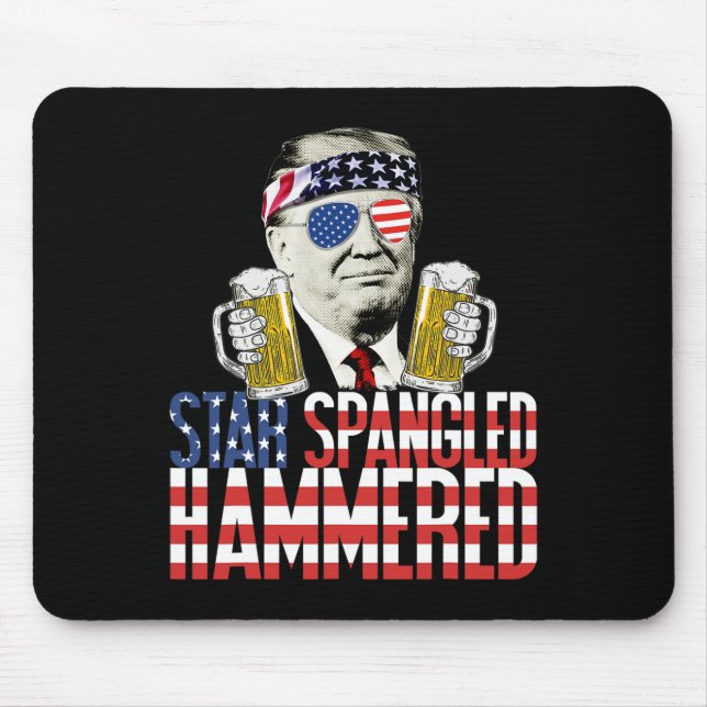 Mousepad Spangled Hammered Presidente Donald Trump Beer Lov (Frente)