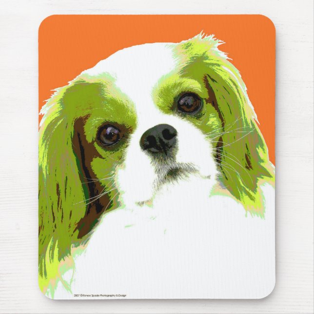 Mousepad Spaniel de rei descuidado Charles do pop art (Frente)