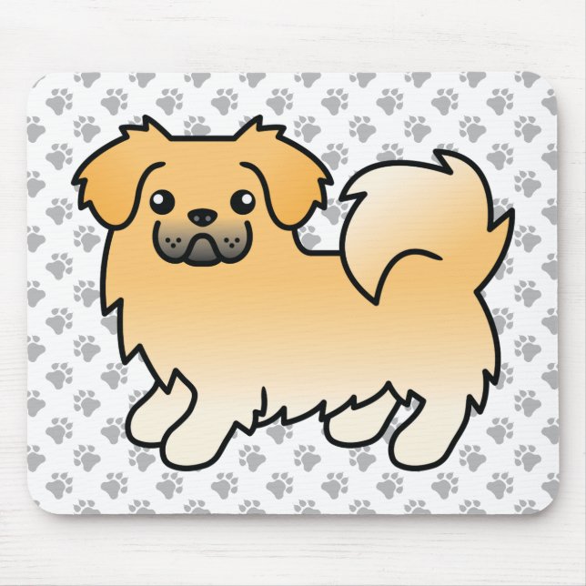 Mousepad Spaniel Tibetano Corça Desenho Animado Cachorro &  (Frente)