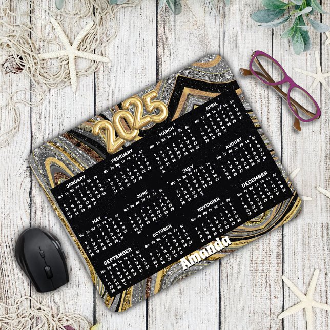 Mousepad Sparkle Glitter - cinza de arte de mármore girly 2 (Criador carregado)