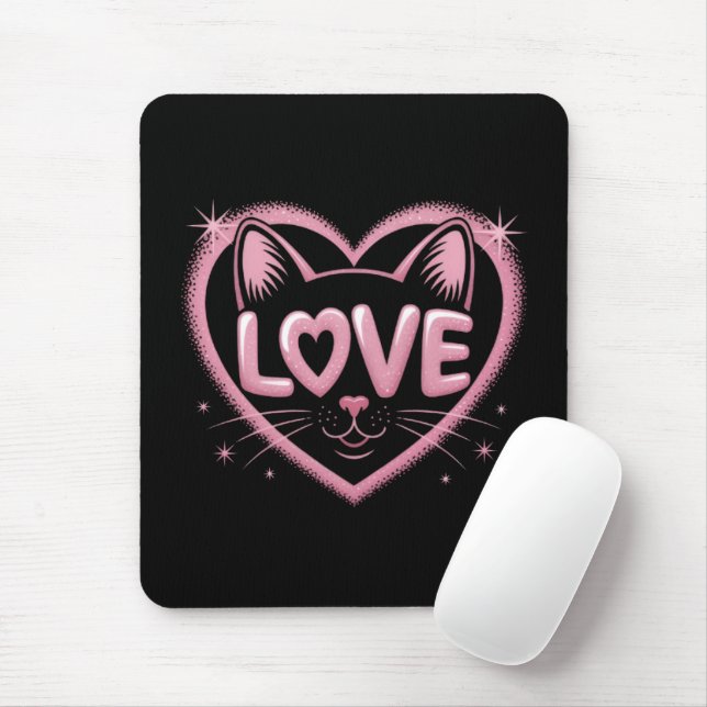 Mousepad Sparkling Cat Love (Com mouse)