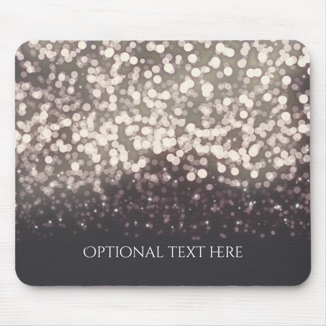 Mousepad Sparkling Lights Romântico Cinza Moderno Glamour (Frente)