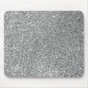 Mousepad Sparkly Bokeh Faux Silver Glitter