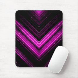 Mousepad Sparkly metallic hot pink magenta black chevron