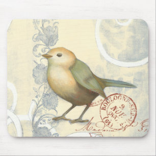 Mousepad Sparrow Amarelo e Verde no Fundo da Vintage