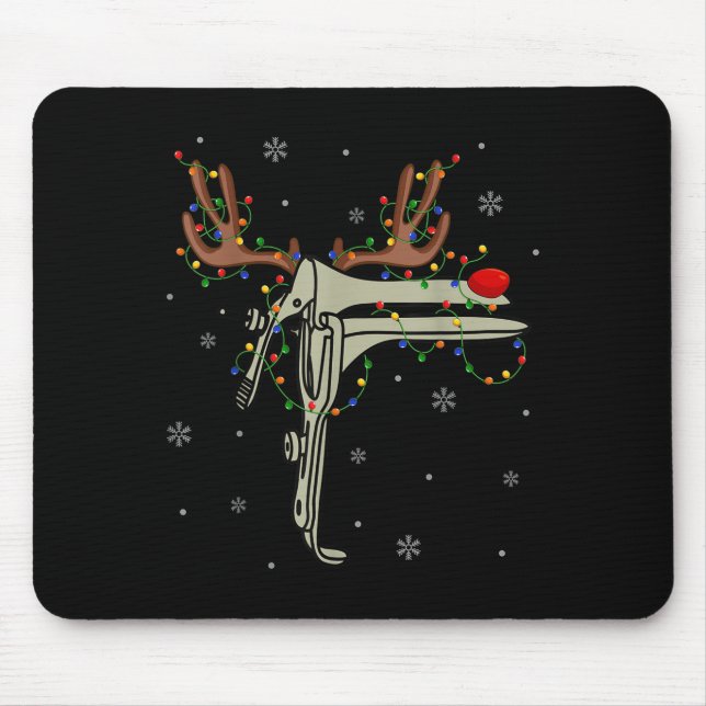 Mousepad Speculum Reindeer Xmas Light Medical Ob Gyn Nurse  (Frente)