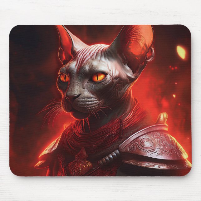 Mousepad Sphinx Cat Warrior From Another Galaxy (Frente)