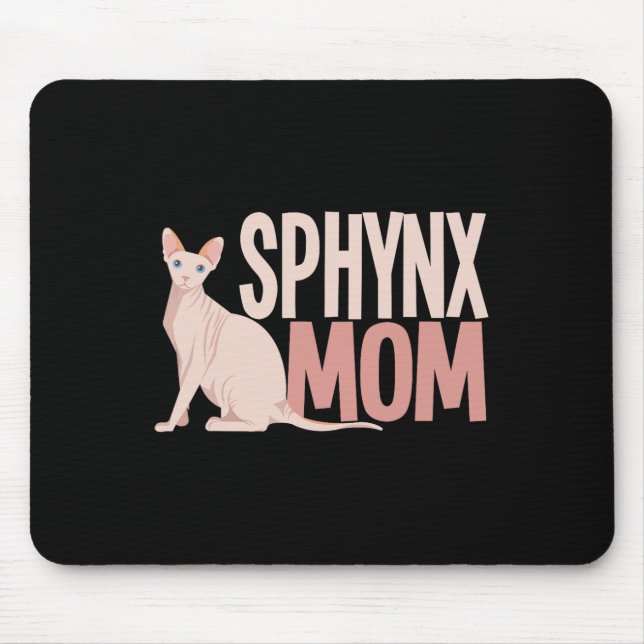 Mousepad Sphynx Mãe Cat Sphinx Cabeçalho Proprietário de Ga (Frente)