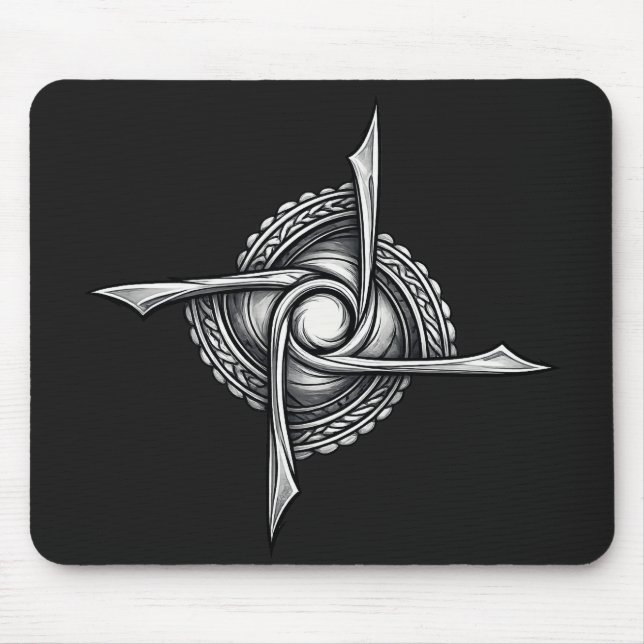 Mousepad Spiral Blade Sigil – Abstract Rotational Symbol (Frente)