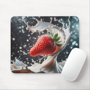 Mousepad Splash De Leite Com Morango
