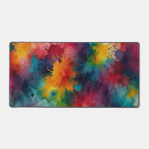 Mousepad Splash Vibrante - Design preto e colorido