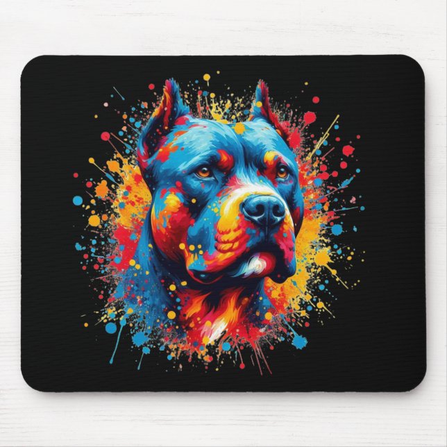 Mousepad Splatter de pintura Pitbull (Frente)