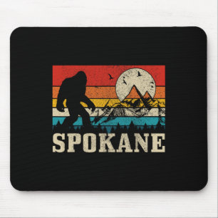 Mousepad Spokane Washington Bigfoot Vintage Mountain Hunter