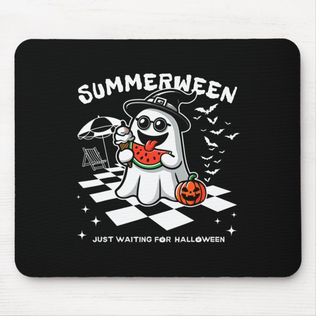 Mousepad Spookeen Halloween Summer Vibes Pumpkin Ghost Tee (Frente)