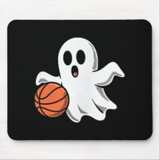 Mousepad Spooky Ghost Playing Basketball Retro Halloween Co