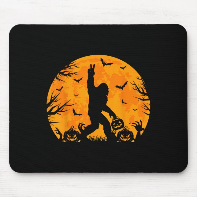 Mousepad Spooky Halloween Bigfoot Pumpkin Funny Halloween S (Frente)