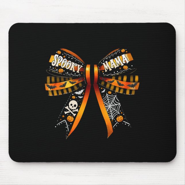 Mousepad Spooky Mama Coquette Arco Pumpkin Cute Halloween W (Frente)