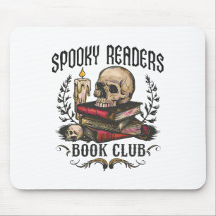 Mousepad Spooky Readers Book Club Horror Skull Halloween