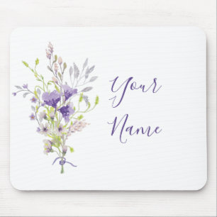 Mousepad Spray floral roxo personalizado