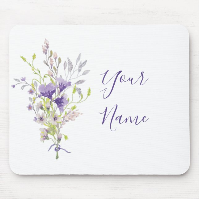 Mousepad Spray floral roxo personalizado  (Frente)
