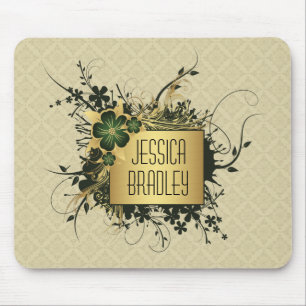 Mousepad Spray Floral Verde e Golfe Personalizado