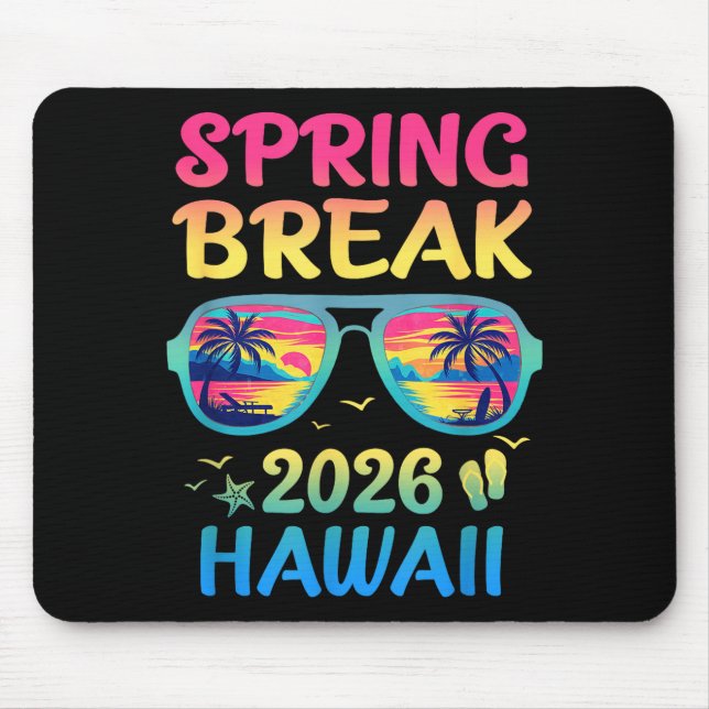 Mousepad Spring Break Hawaii 2026 Vacation Trip Sungles  (Frente)
