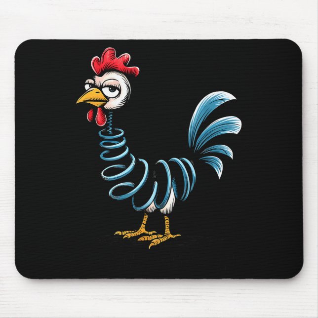 Mousepad Spring Chicken Chicken On Go Stick Funny Chicken  (Frente)