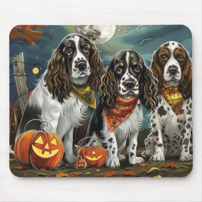 Mousepad Springer Spaniel Halloween Spooky (Frente)