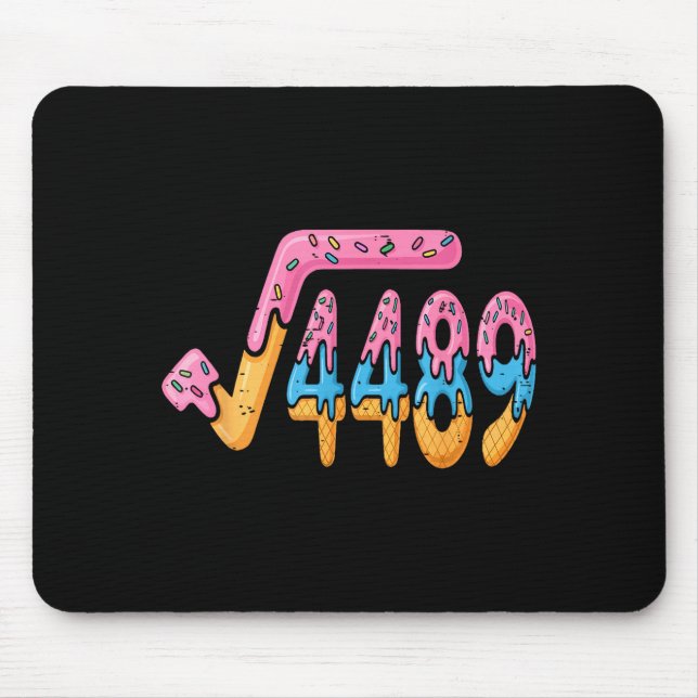 Mousepad Square Root 4489 Ice Cream Slang Math 67 Six Seven (Frente)