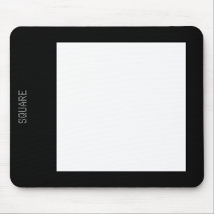 Mousepad Square - White on Black