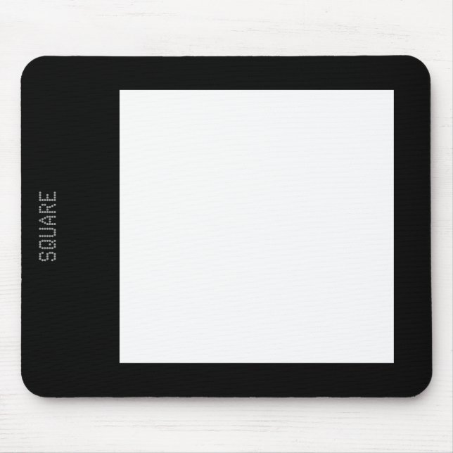 Mousepad Square - White on Black (Frente)