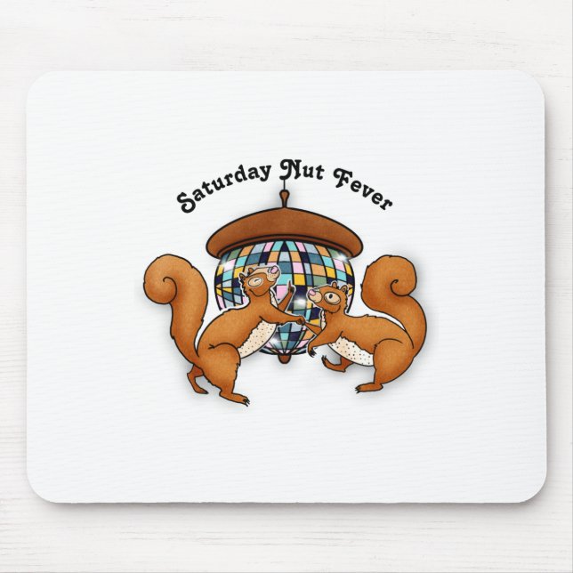 Mousepad Squirrels Disco Funny Party  (Frente)