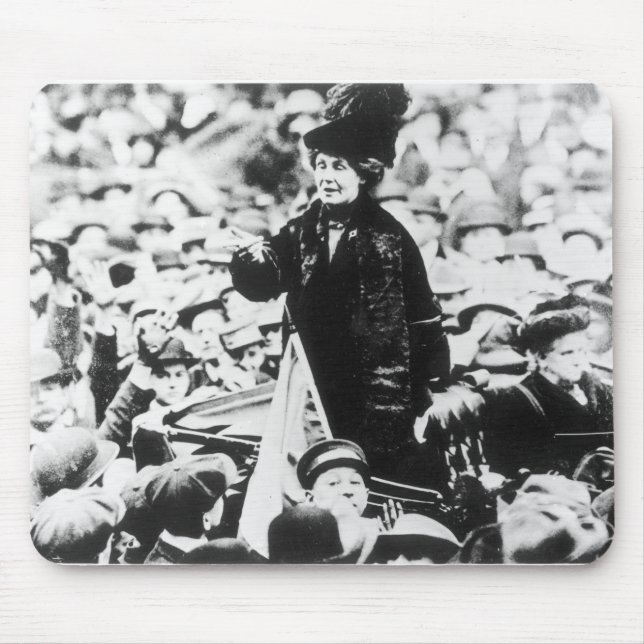 Mousepad Sra. Emmeline Pankhurst Addressing uma multidão (Frente)