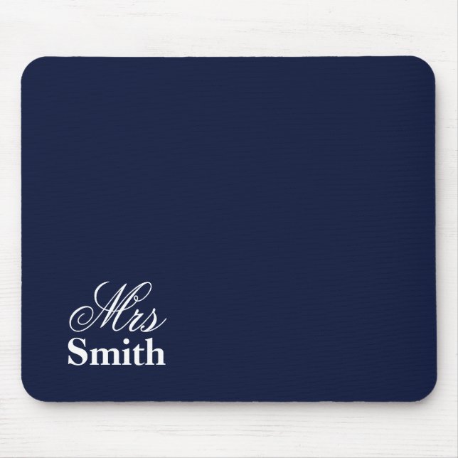 Mousepad Sra Nome Personalizado Azul Marinho (Frente)