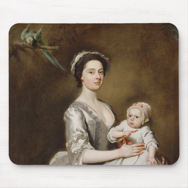 Mousepad Sra. Sharpe e criança, 1731 (óleo em canvas) (Frente)