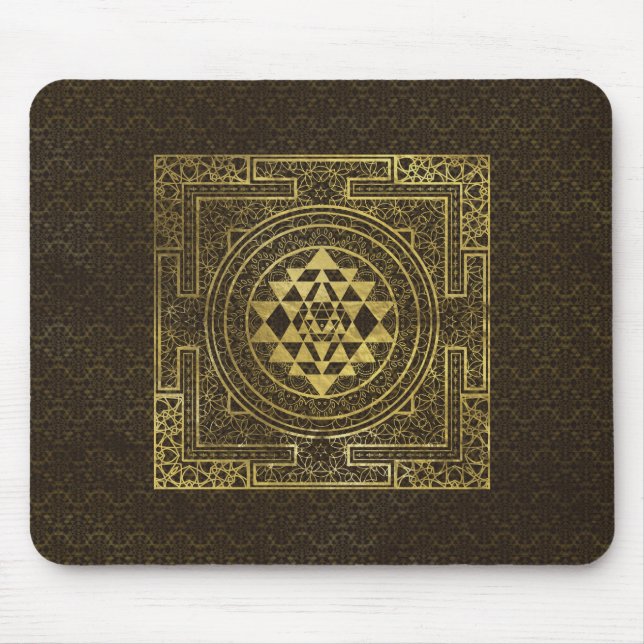 Mousepad Sri Dourado Yantra/Sri Chakra (Frente)