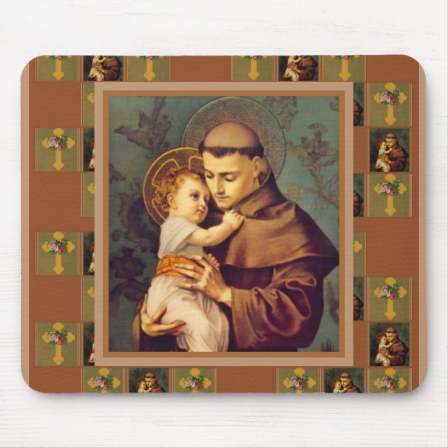 Mousepad St Anthony de Pádua com bebê Jesus (Frente)